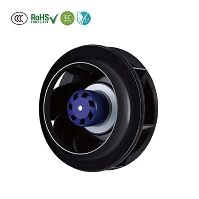 225mm Ip55 10v Ceev Tswj EC Rov Qab Curved Industrial Txias Radial Centrifugal Ntxuam
